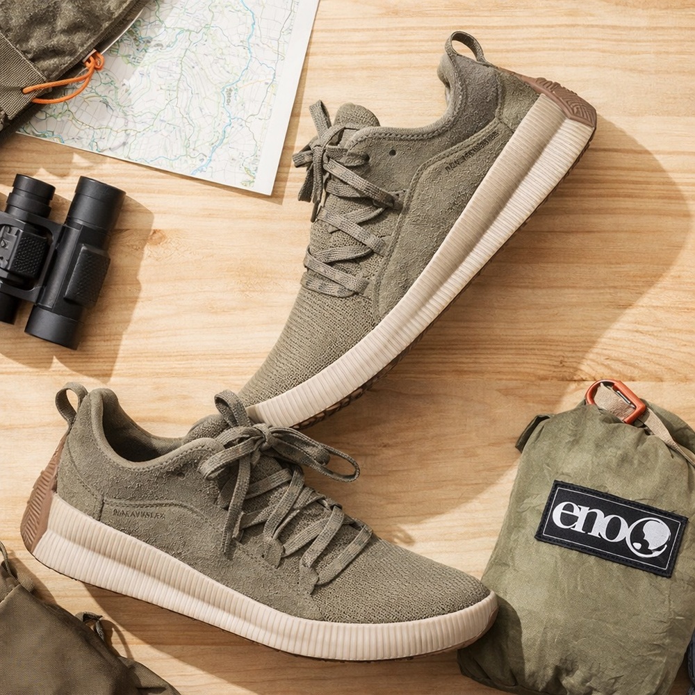 Women's Olive Green Knit Casual Sneakers